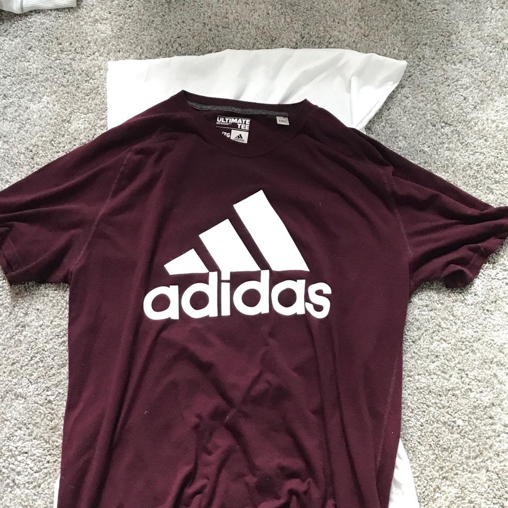 ✨24 HOUR SALE✨ Adidas Burgundy Oversized Tee - Picture 2 of 2